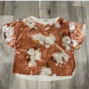 Zara Boxy Crushed Velvet Top